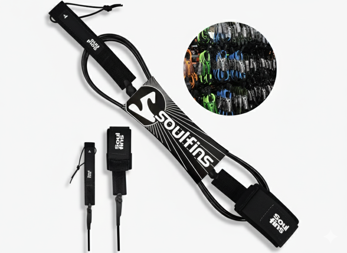 Leash Soulfins 6pés X 6mm Injetado Profissional com Duplo Girador