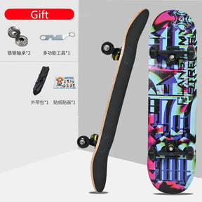 Skateboard 79cm/31" para Iniciantes, Adultos e Crianças - Completo em Maple