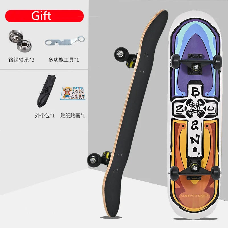 Skateboard 79cm/31" para Iniciantes, Adultos e Crianças - Completo em Maple