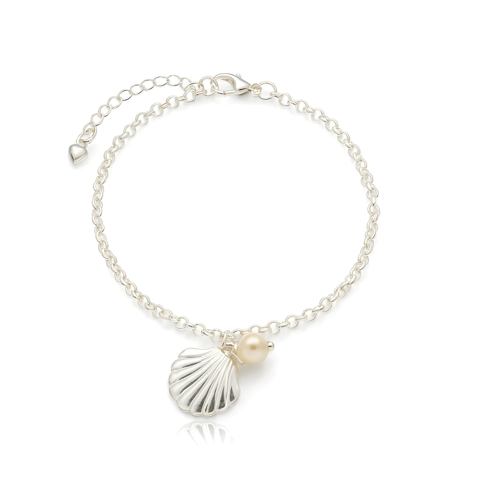 Pulseira concha banhada à prata 925