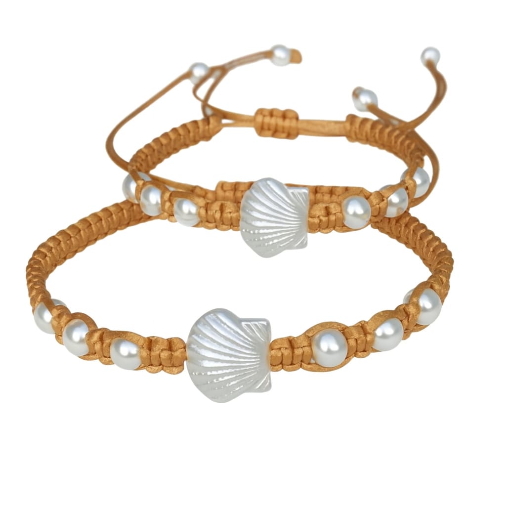 Kit Pulseira e Tornozeleira Princesa das Águas em Macramê