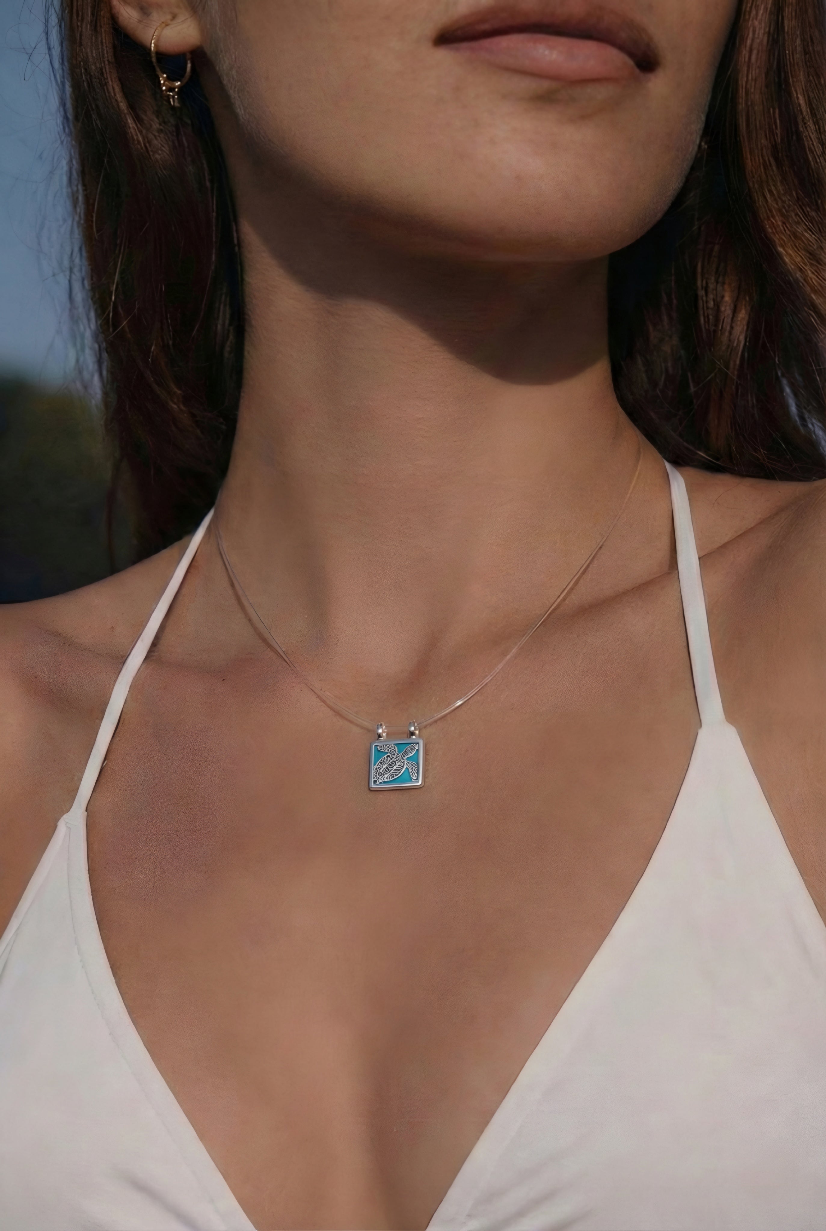 Colar Marine Shell Spirit of the Sea: Prata 925 & Turquesa