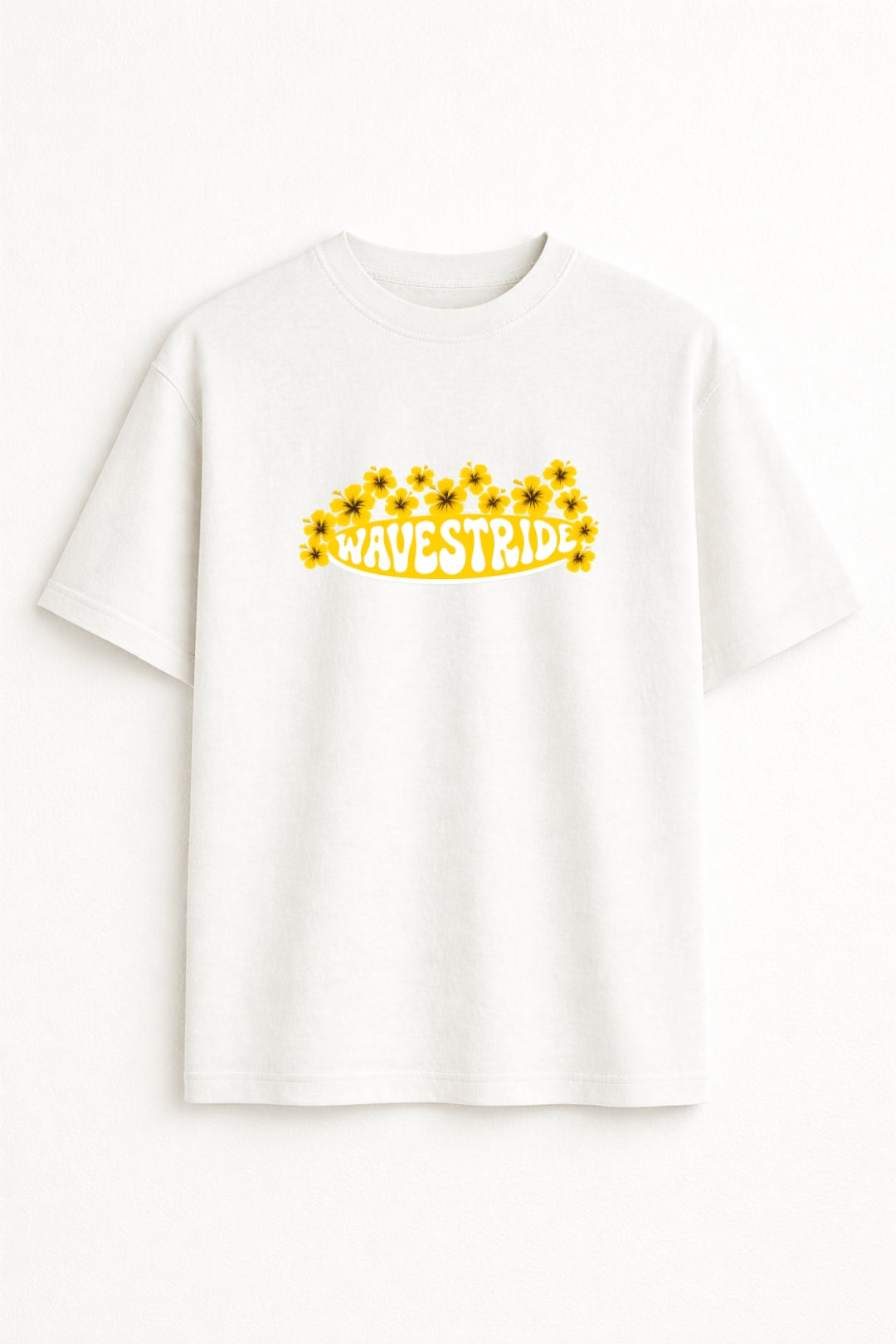 Camiseta Oversized Golden Bloom Branco