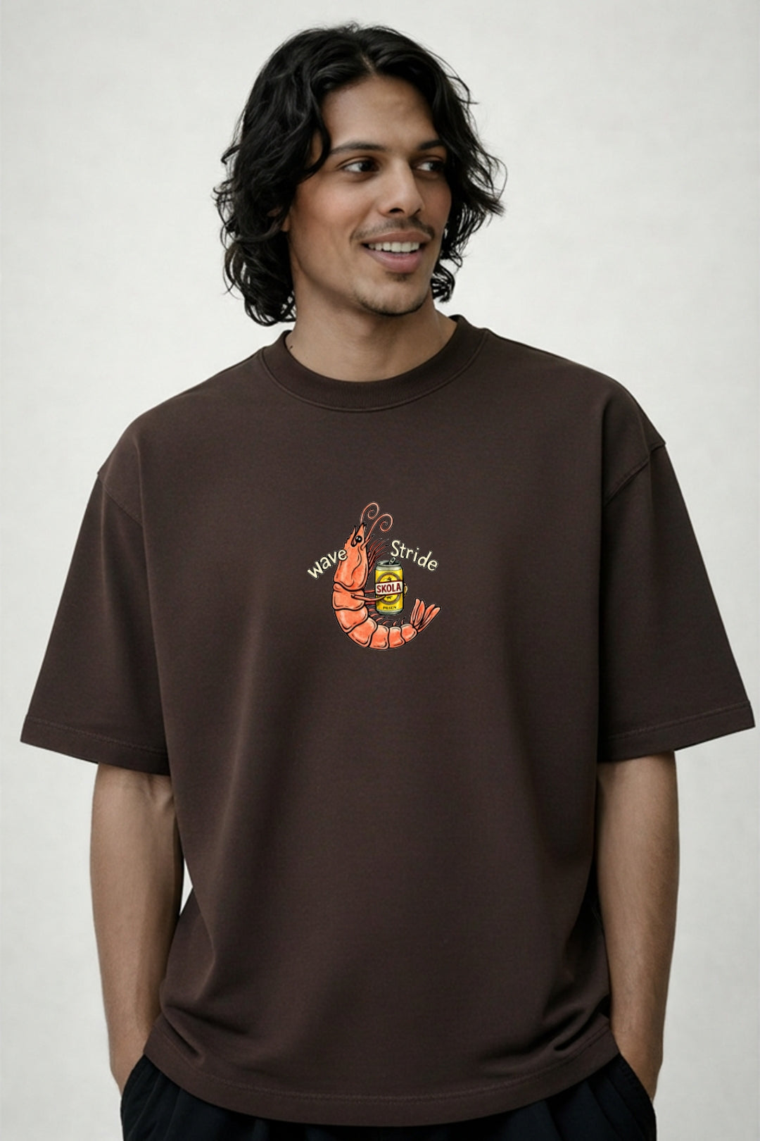 Camiseta Oversized Shrimp Session Cacau