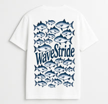 Camiseta Casual Corrente Azul Branco