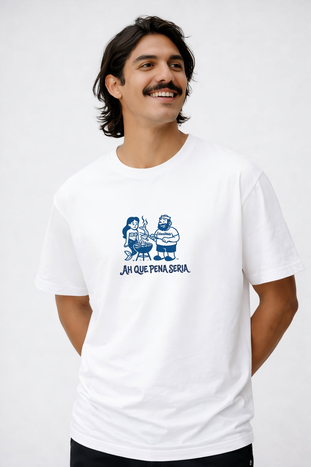 Camiseta Casual Humor Salgado Branco