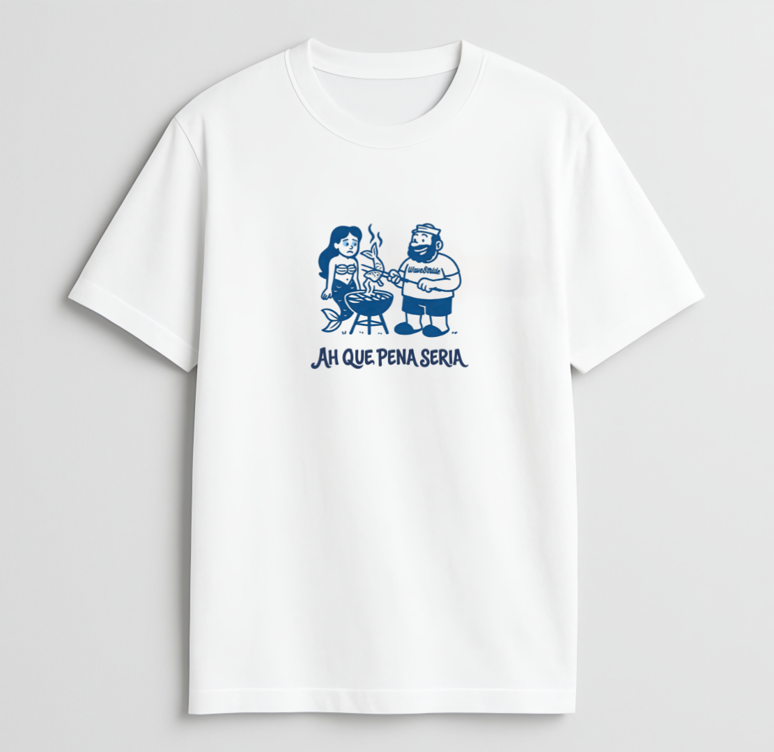 Camiseta Casual Humor Salgado Branco