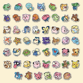 50PCS Adesivos Kawaii Anime Pokémon - MINISO