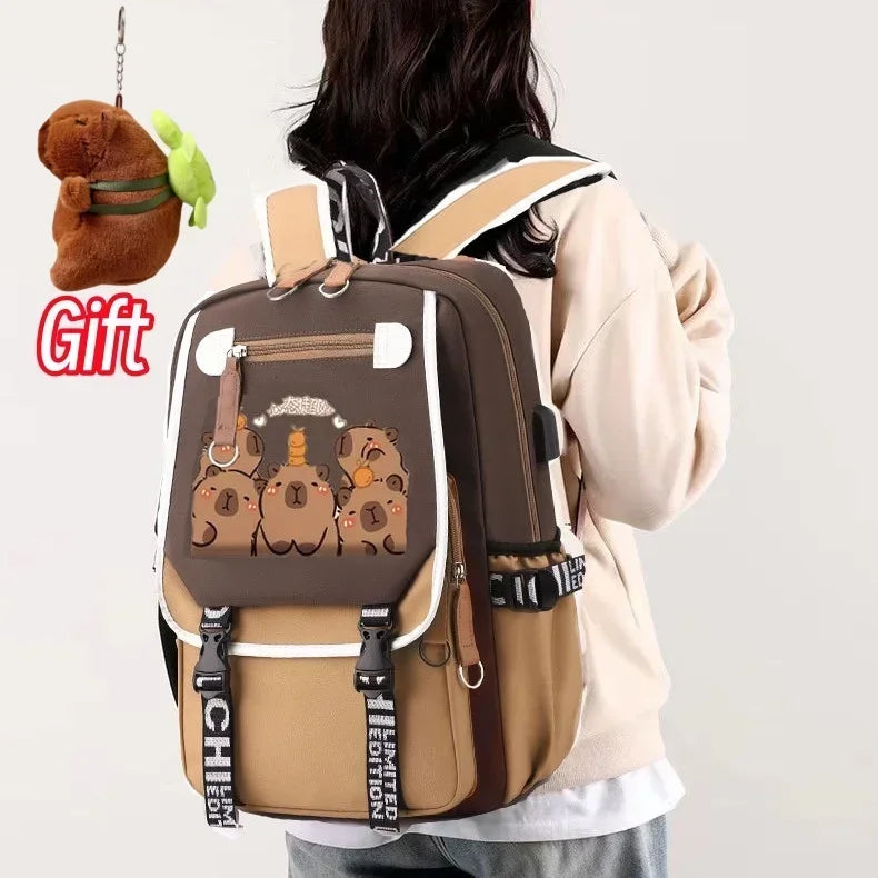 Mochila Estilosa Kawaii Capivara