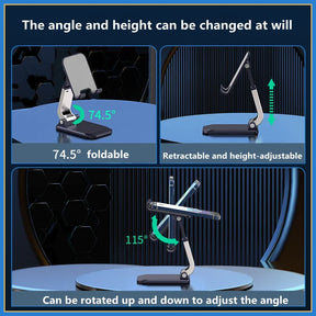 Suporte Dobrável de Metal para Celular de Mesa