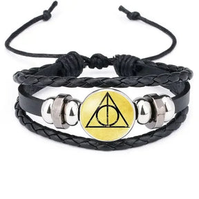 Pulseiras de Couro com Miçangas - Harry Potter