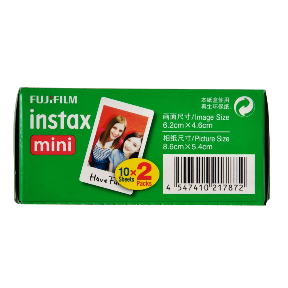 10/20/40/80/200 folhas de filme Fujifilm Instax Mini 11, 12, 9, 7+, 90, 3 polegadas com borda branca para câmera instantânea