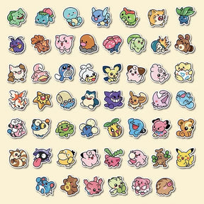 50PCS Adesivos Kawaii Anime Pokémon - MINISO