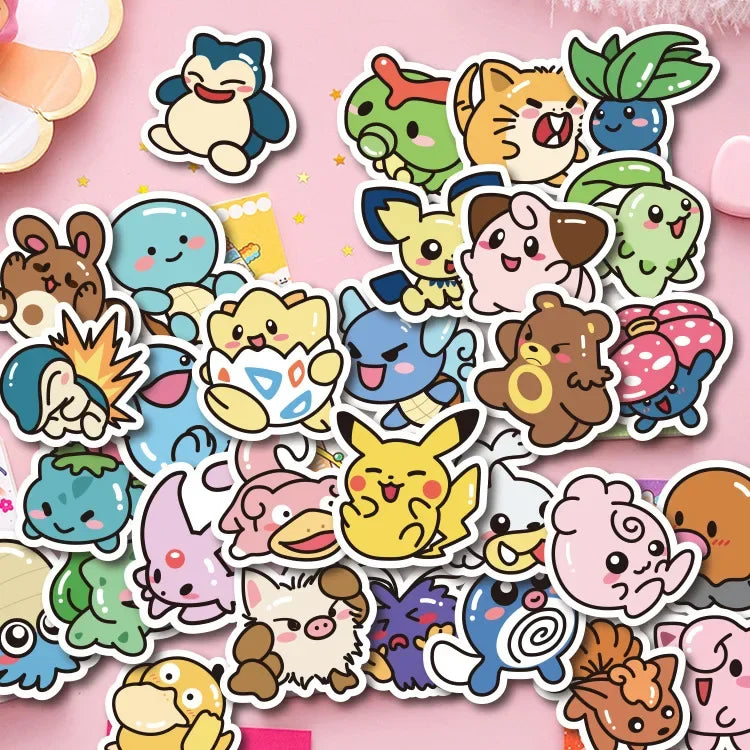 50PCS Adesivos Kawaii Anime Pokémon - MINISO