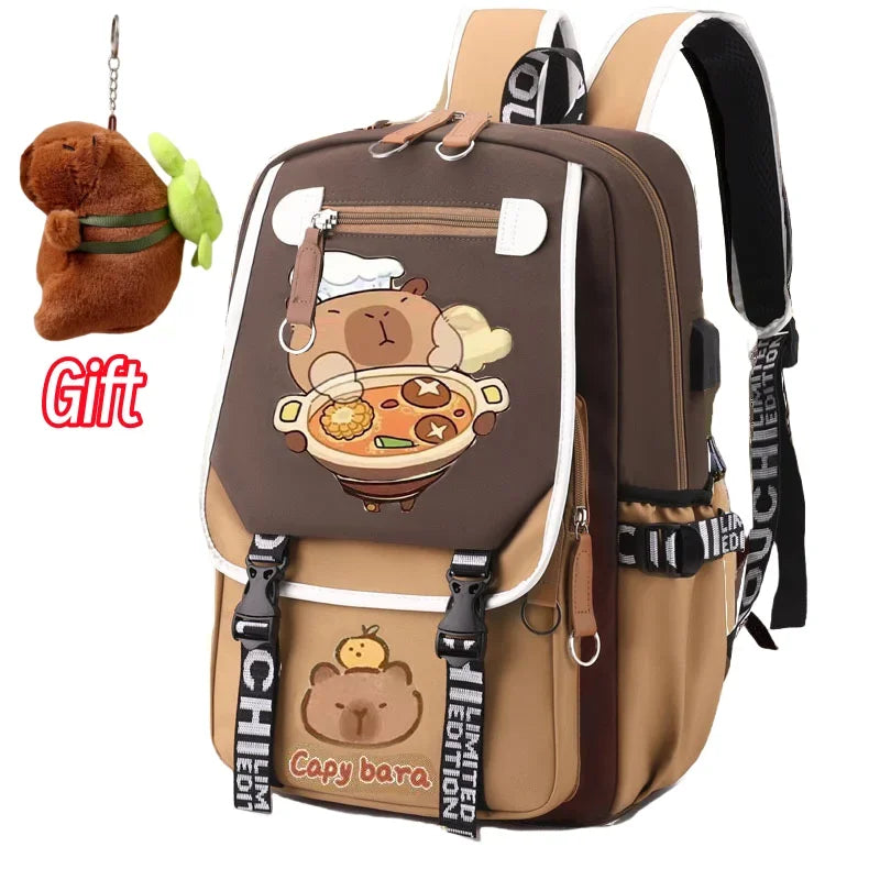 Mochila Estilosa Kawaii Capivara