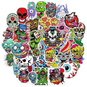 10/30/50PCS Adesivos de Caveira e Zumbi; Adesivos Legais para Laptop, Guitarra, Mala.