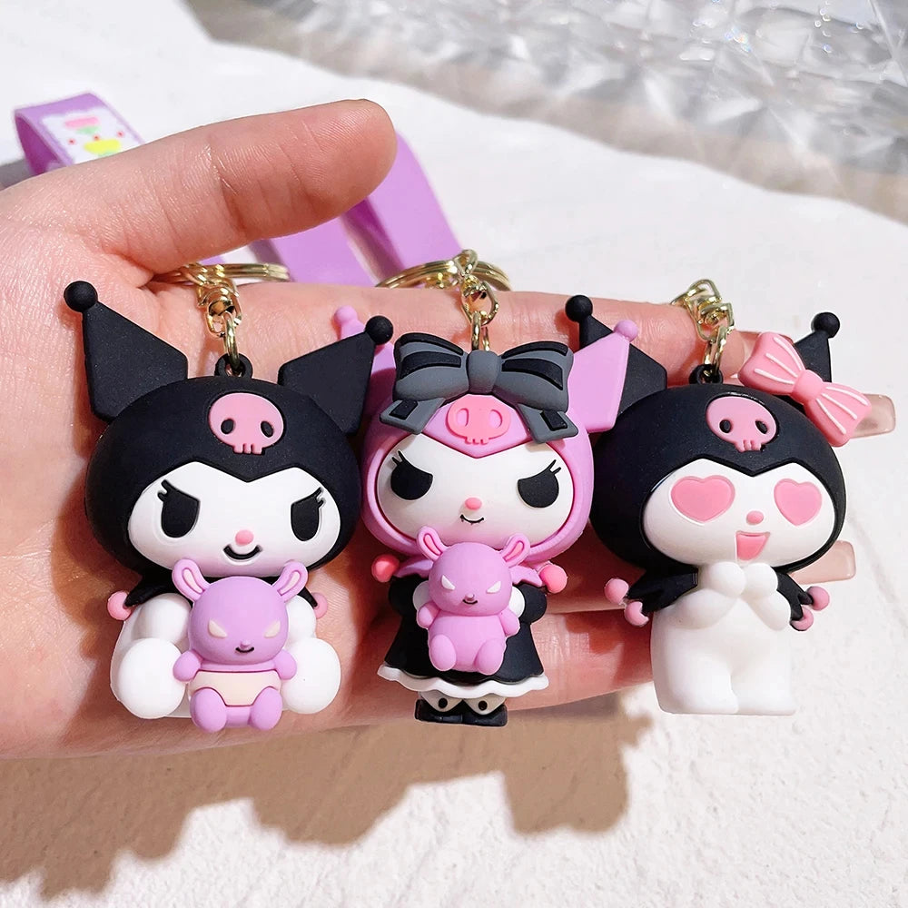 Chaveiro de Figuras Anime Sanrio - Hello Kitty, Kuromi, My Melody, Cinnamoroll