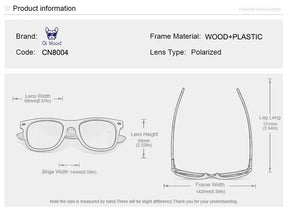 Óculos de Sol Oi Wood - Madeira Natural Polarizado Original