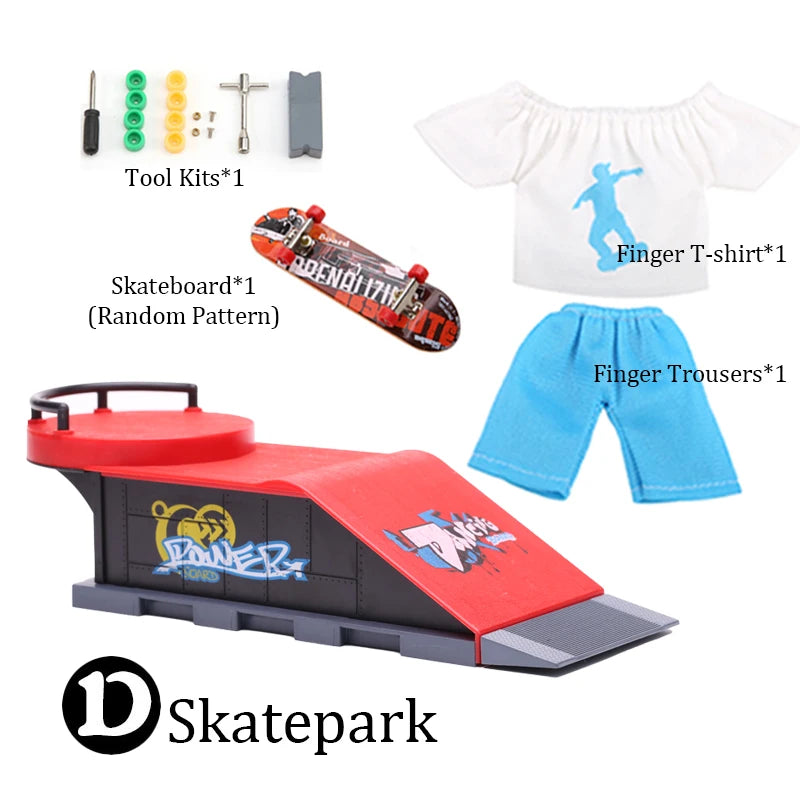 Kit DIY Finger Skatepark 6 em 1 - Plataforma Profissional para Prática de Tech Deck em Rampas de Manobras - MEOA