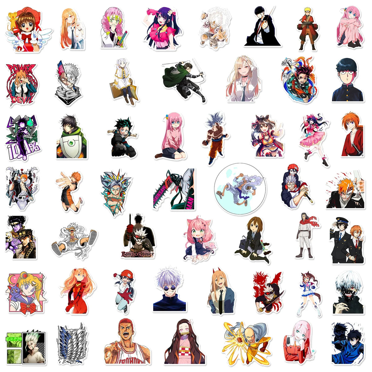 50Pcs/Set Adesivos Mistos de Anime - MINISO