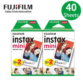 10/20/40/80/200 folhas de filme Fujifilm Instax Mini 11, 12, 9, 7+, 90, 3 polegadas com borda branca para câmera instantânea