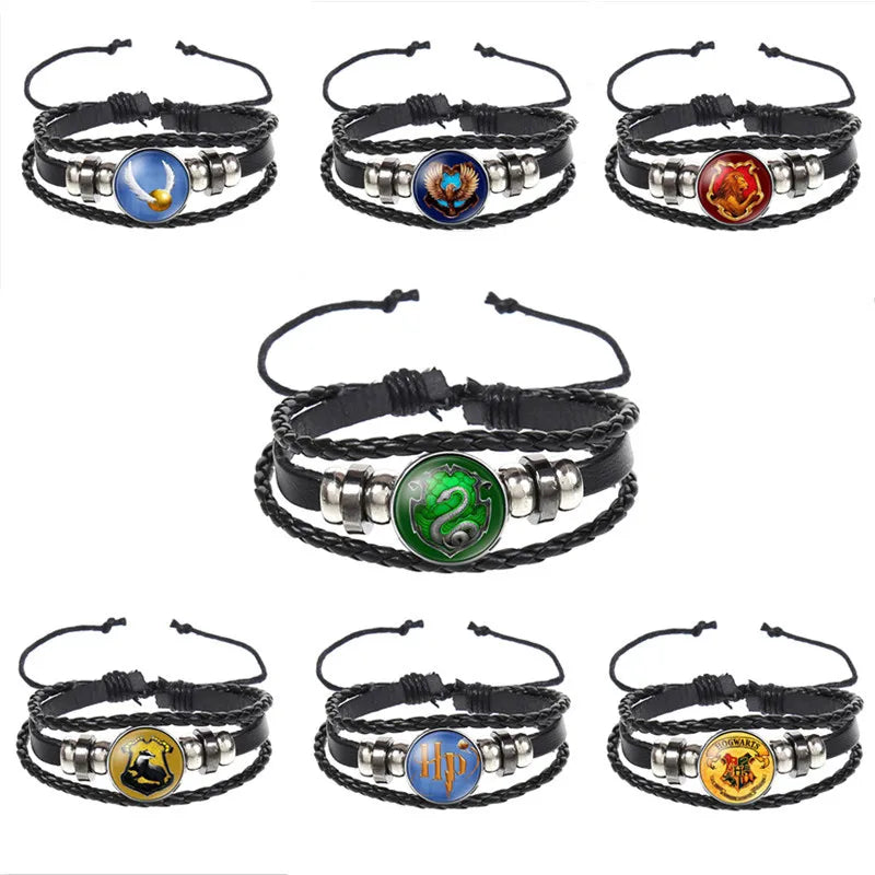 Pulseiras de Couro com Miçangas - Harry Potter