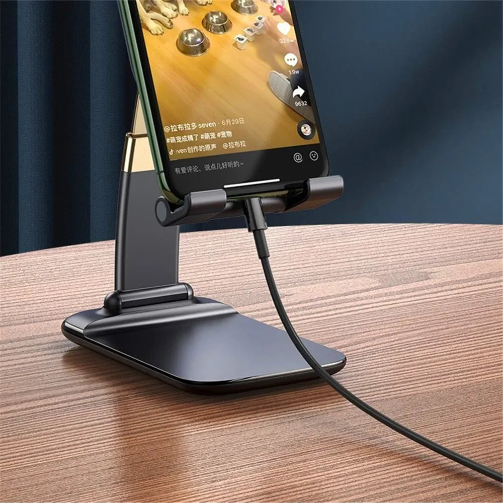 Suporte Dobrável de Metal para Celular de Mesa