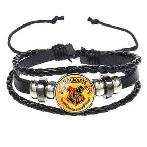 Pulseiras de Couro com Miçangas - Harry Potter