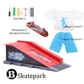 Kit DIY Finger Skatepark 6 em 1 - Plataforma Profissional para Prática de Tech Deck em Rampas de Manobras - MEOA