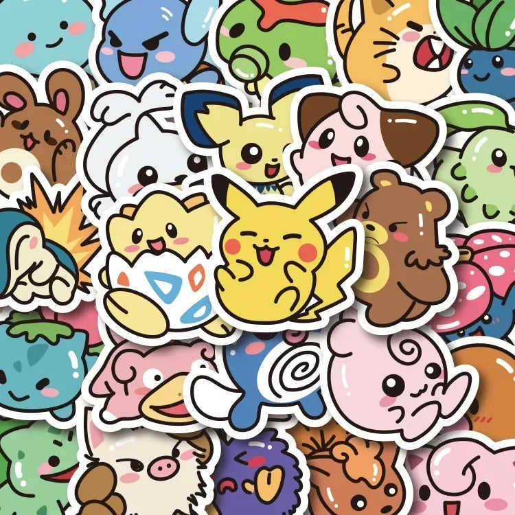 50PCS Adesivos Kawaii Anime Pokémon - MINISO