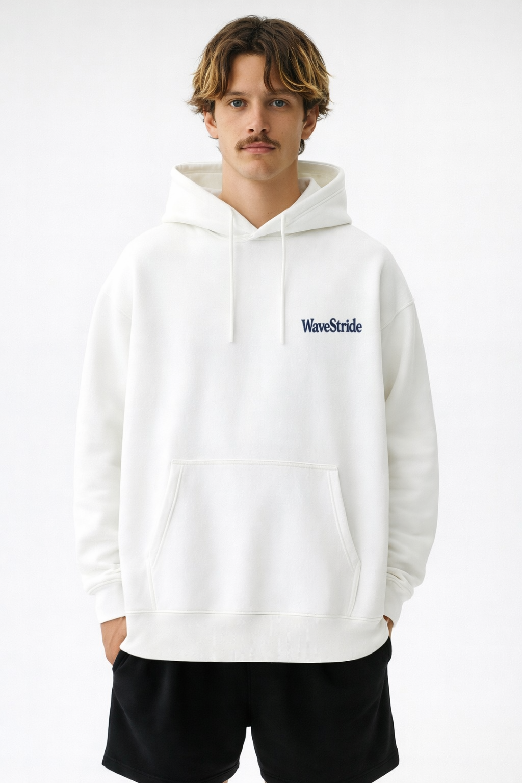 Moletom Capuz 3 cabos Smokin' and Dream WaveStride Preto e Branco