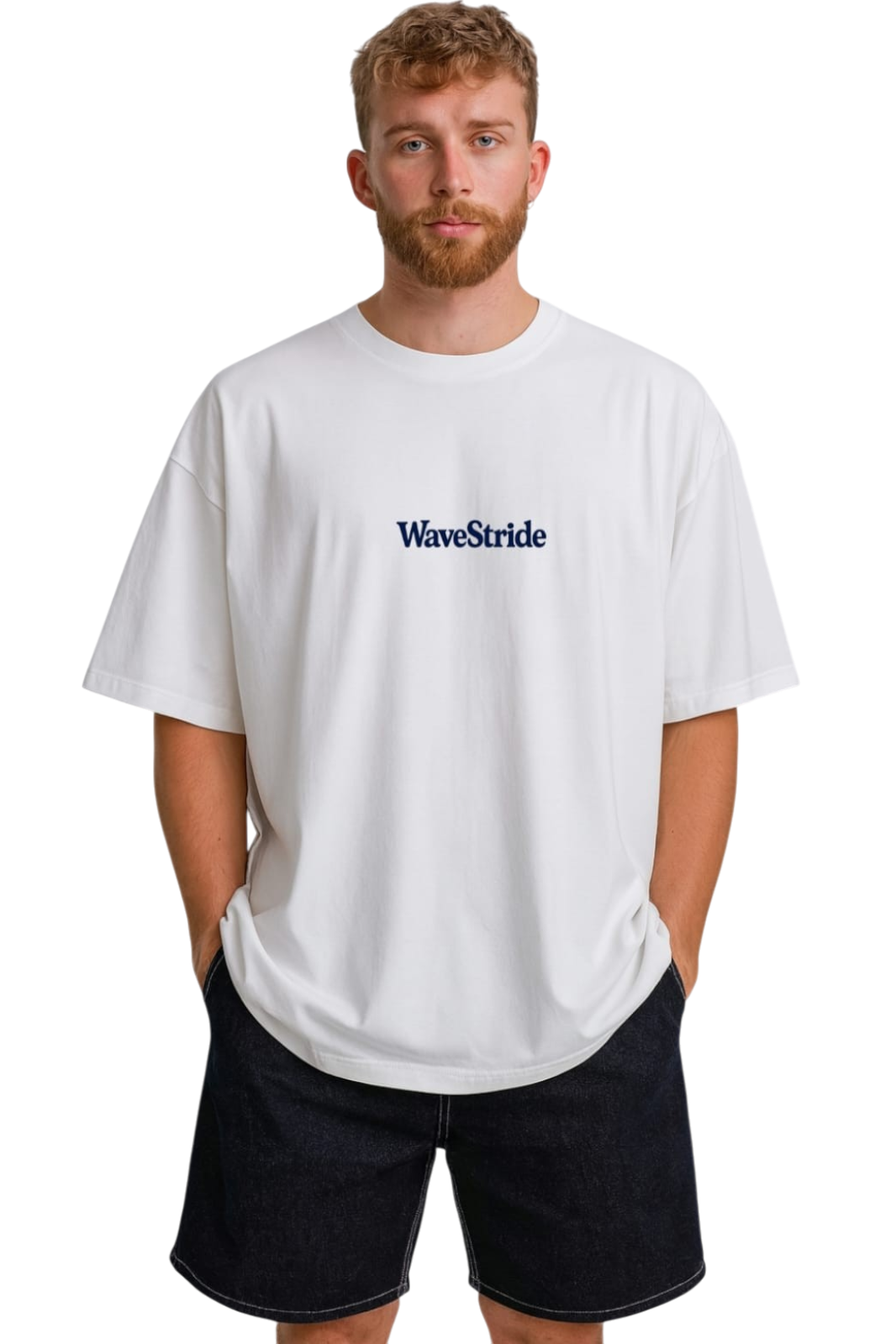 Camiseta Oversized Smokin' and Dream WaveStride - Preto, Branco e Off-White