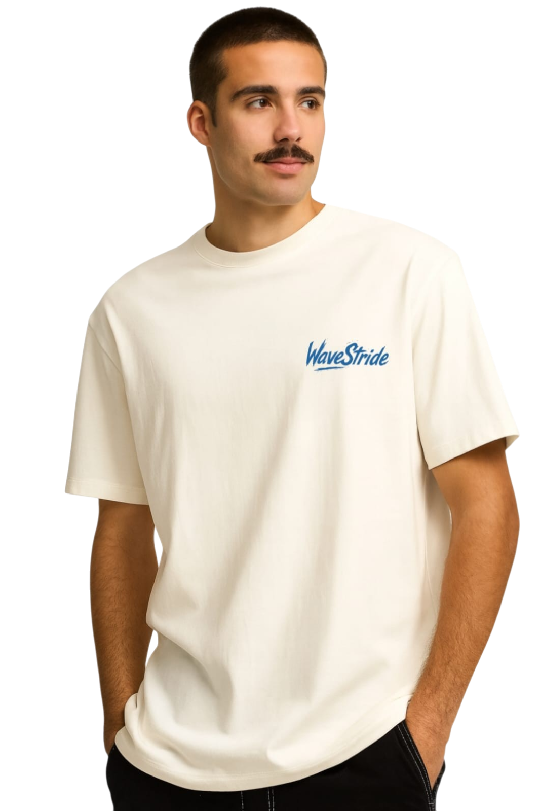 Camiseta Casual Ocean Flight WaveStride - Preto, Branco e Off-White