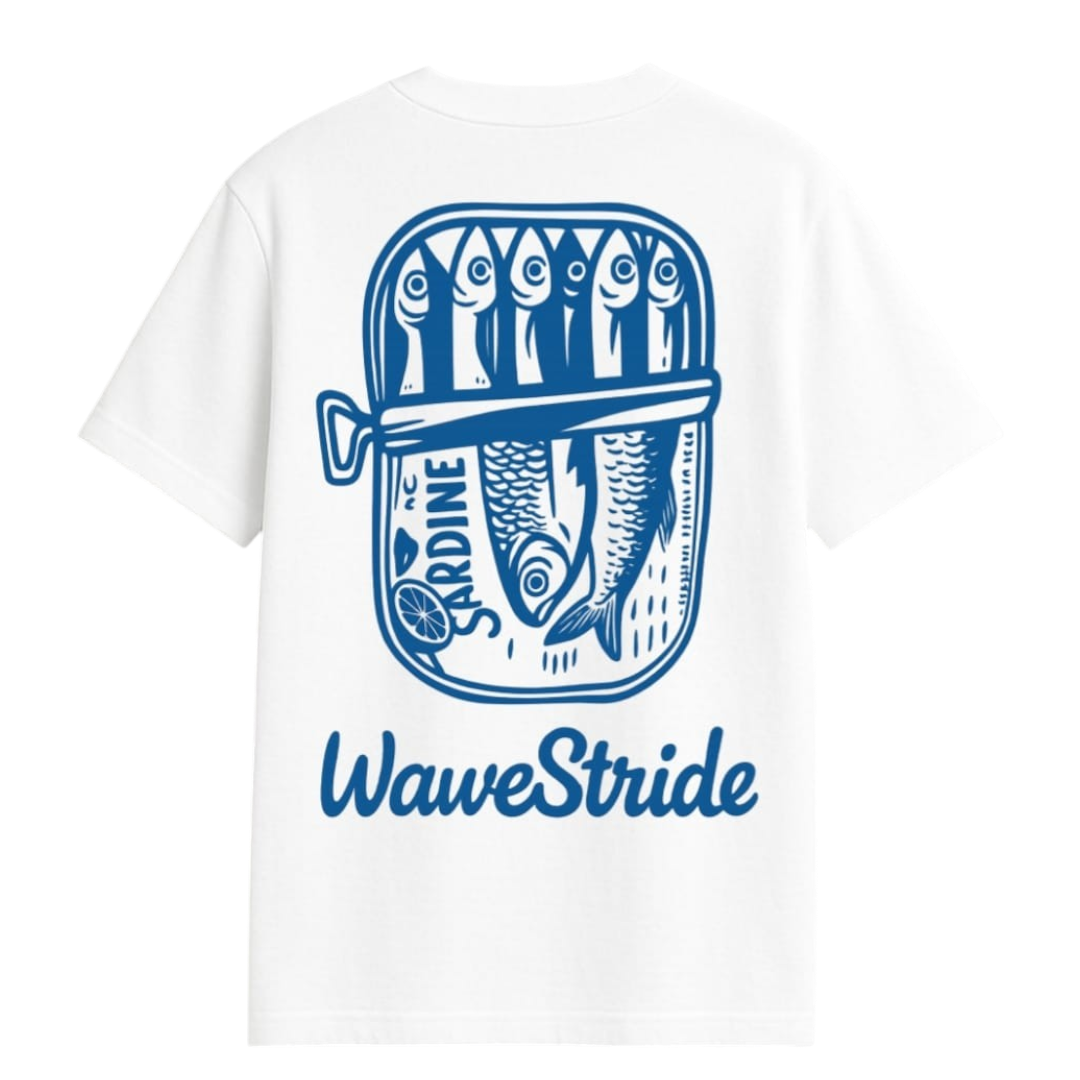 Camiseta Casual Maré Enlatada WaveStride - Preto, Branco e Off-White