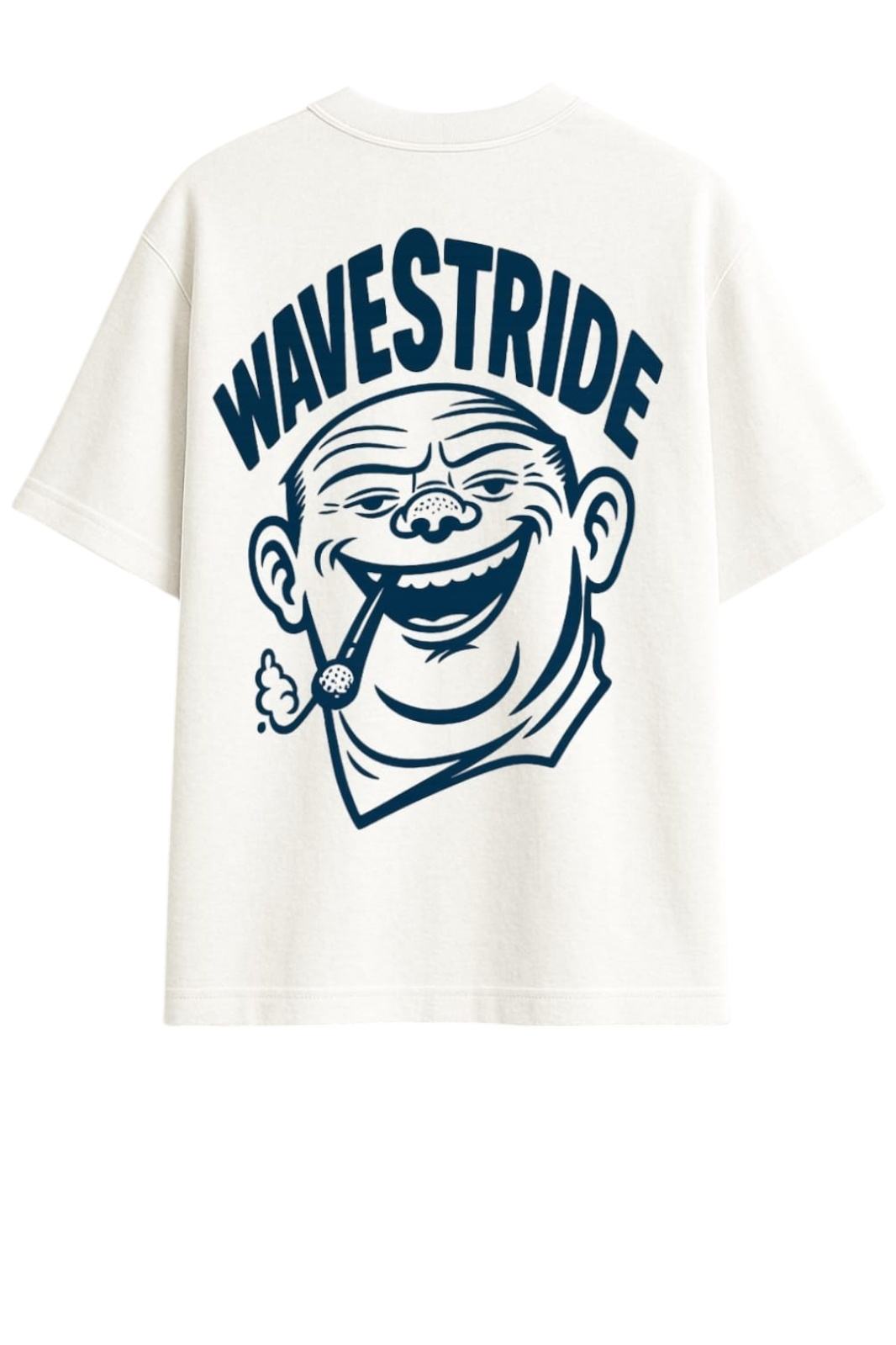 Camiseta Oversized Smokin' and Dream WaveStride - Preto, Branco e Off-White