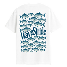 Camiseta Casual Corrente Azul WaveStride - Preto, Branco e Off-White