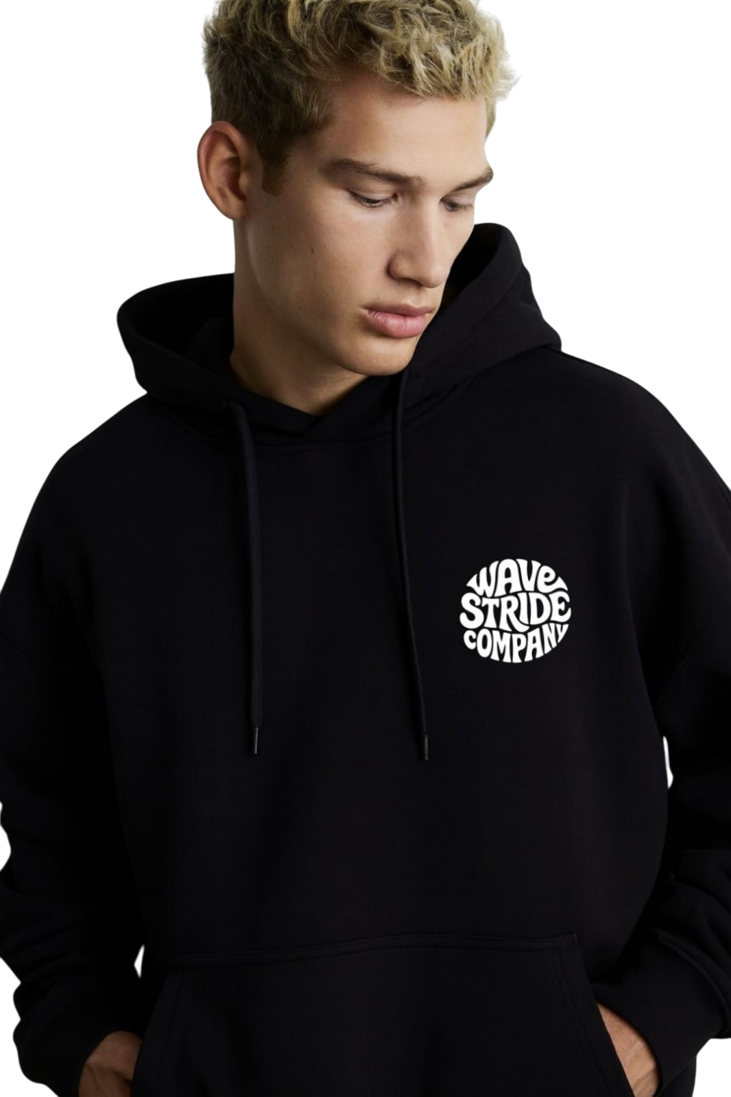 Moletom Capuz 3 cabos Sol e Sal WaveStride Preto e Branco