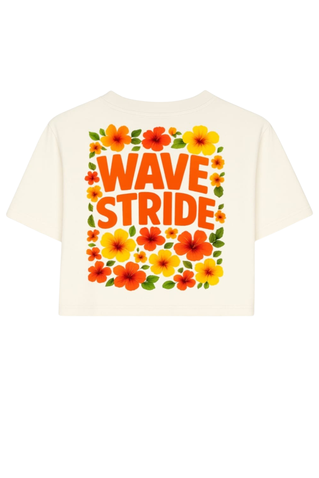 Cropped Wave Flowers Off-White
