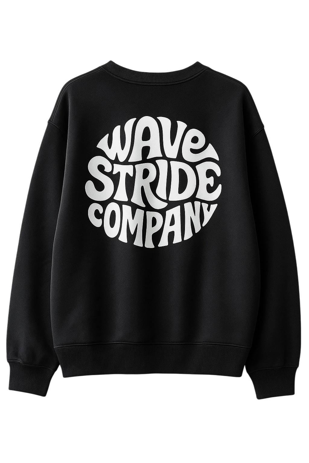 Moletom 2 cabos Gola Redonda Sol e Sal WaveStride Preto e Branco