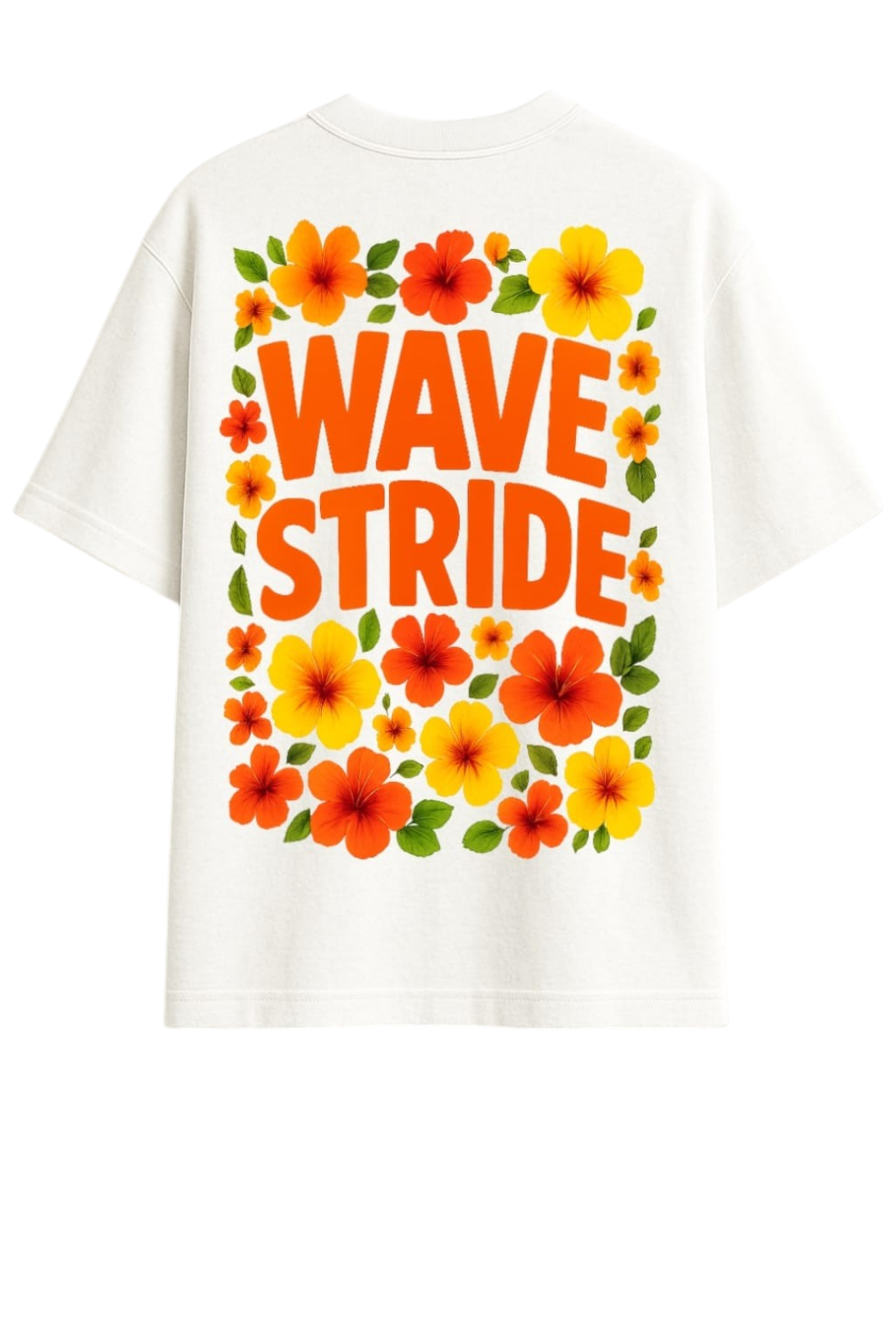 Camiseta Oversized Wave Flowers Branco