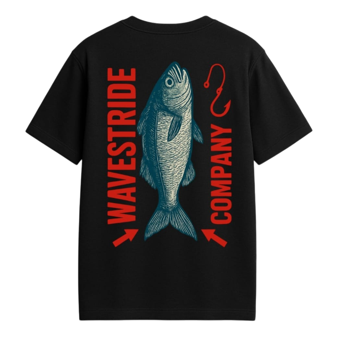 Camiseta Casual Fisgado WaveStride - Preto, Branco e Off-White