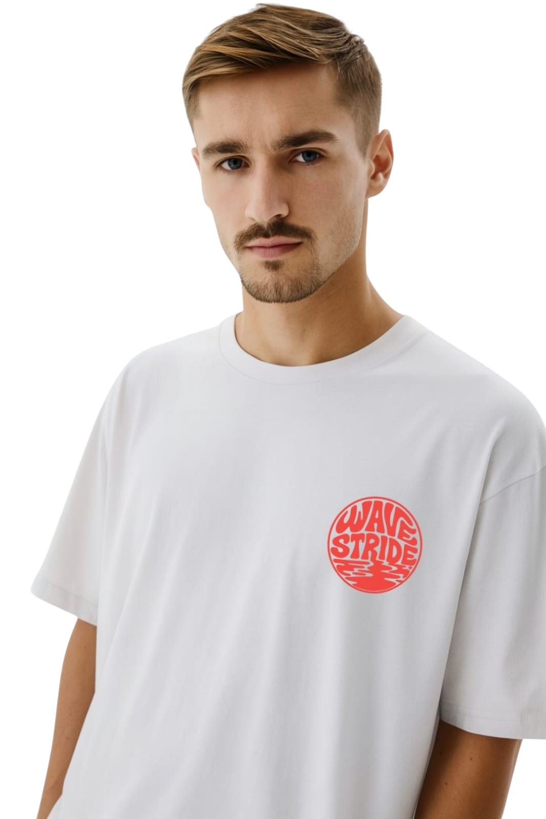 Camiseta Casual Psycho Waves WaveStride - Preto, Branco e Off-White