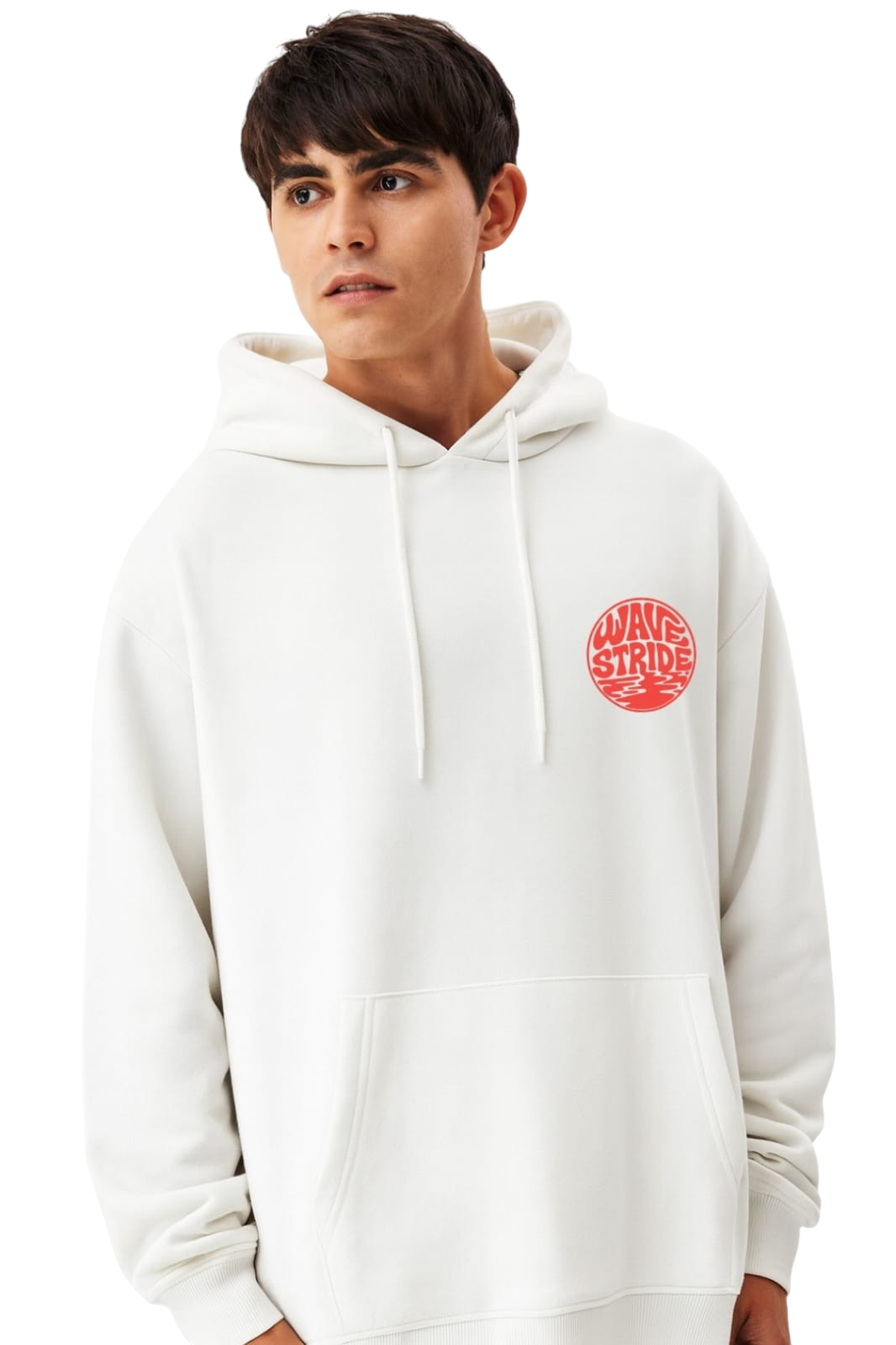 Moletom Capuz 3 cabos Psycho Waves WaveStride Preto e Branco